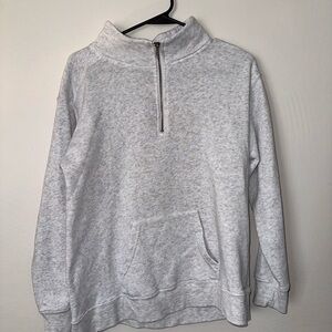 Woman’s Gray Half-Zip Sweater